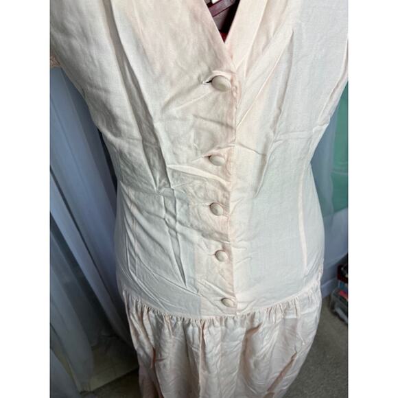 dress cutwork lace pink vintage romantic shoulder pads - Picture 9 of 11